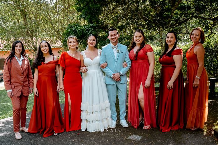 Terracota nas madrinhas combina com decoração verde e branca? 1