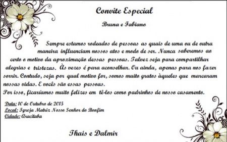 Convite aos padrinhos - 1
