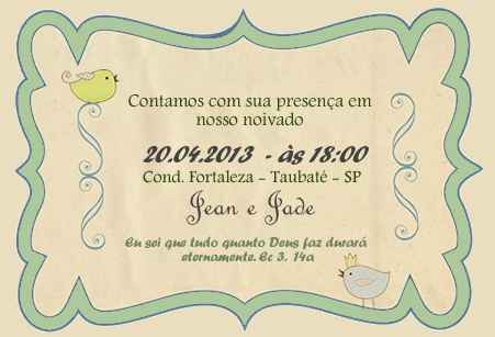 Convite do Noivado - DIY