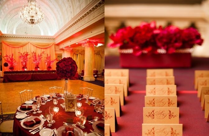decoração vermelho   dourado