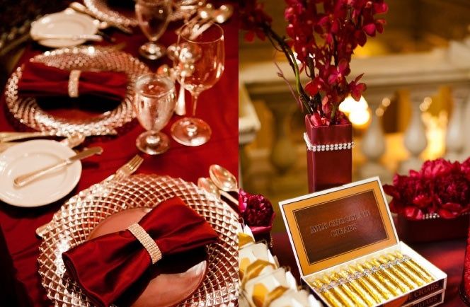 decoração vermelho   dourado