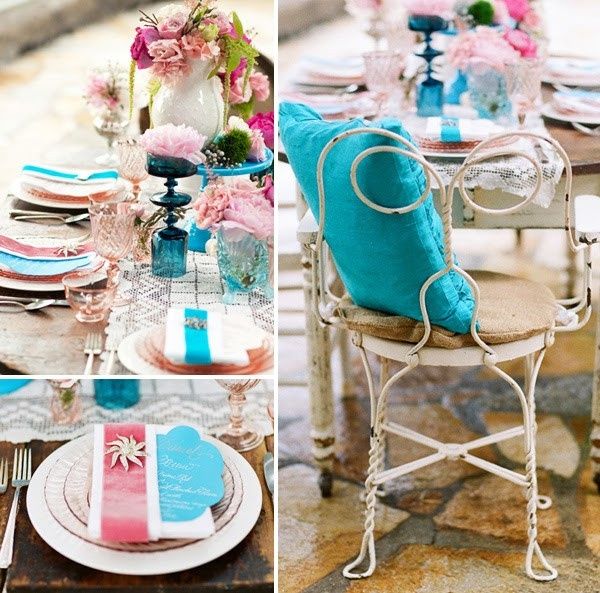 Inspiração de Rosa e Azul para ajudar noivinha