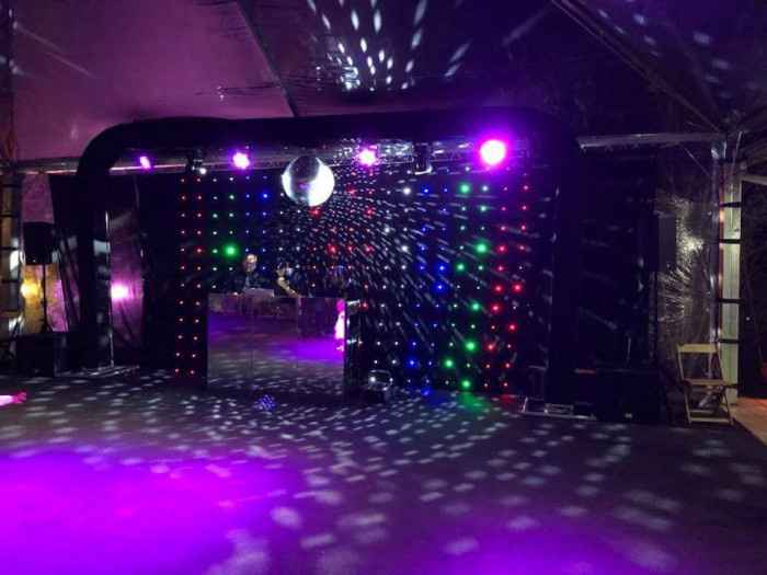 Fotos da iluminação e estrutura