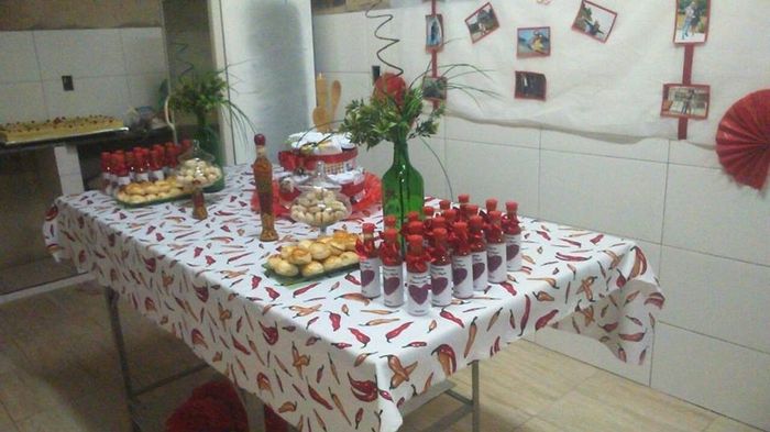 Mesa da decoração com tema Pimenta