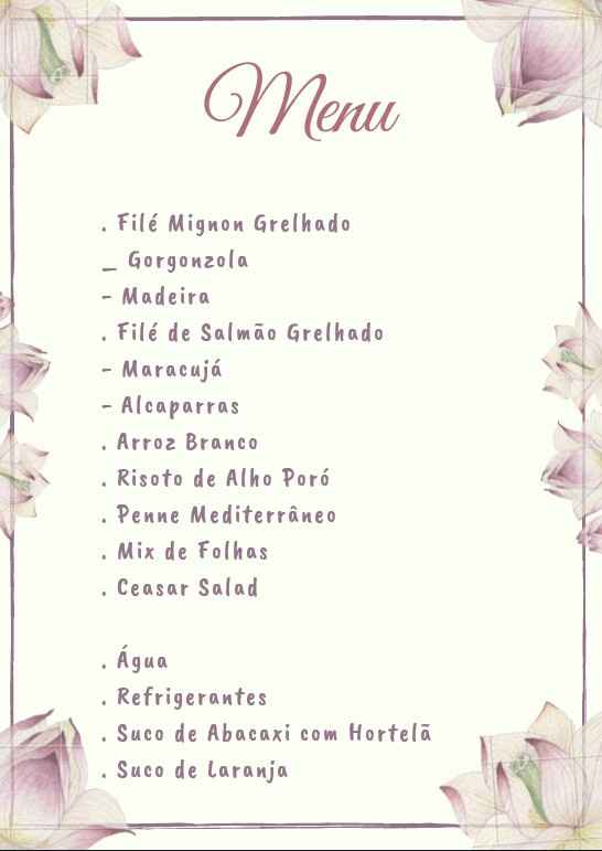 Menu para mesa pronto!! - 1