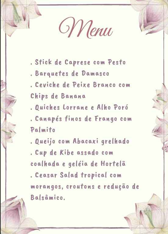 Menu para mesa pronto!! - 2