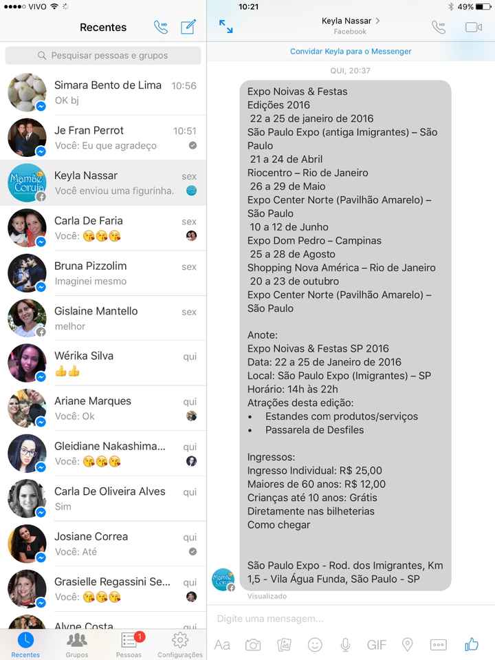 Novas datas e novos locais