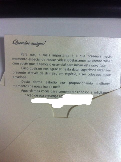 Presentes em dinheiro?? - 1