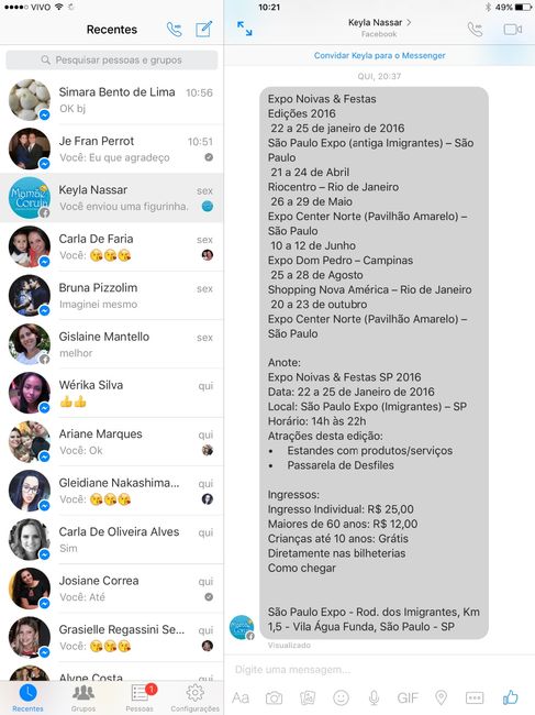 Novas datas e novos locais