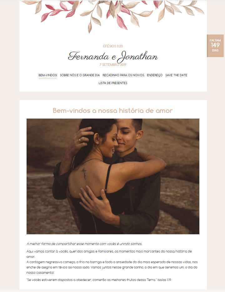 Primeira página do site