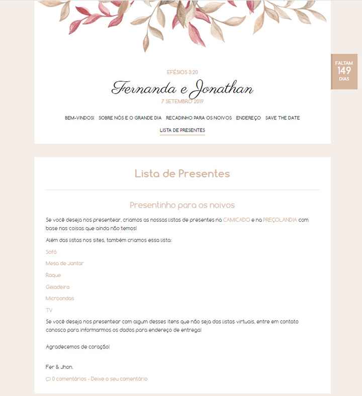 Lista de presentes
