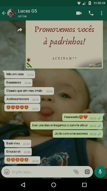 Convidamos informalmente os padrinhos. - 2