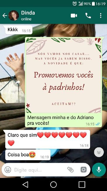 Convidamos informalmente os padrinhos. - 5