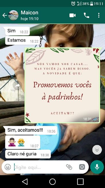 Convidamos informalmente os padrinhos. - 6