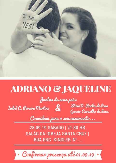Esboços do Save The Date e Convite. - 1