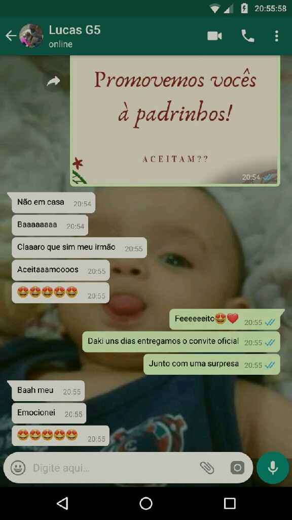Convidamos informalmente os padrinhos. - 2