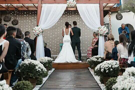 Decoração  da cerimônia (casamento estilo rústico chic). 5