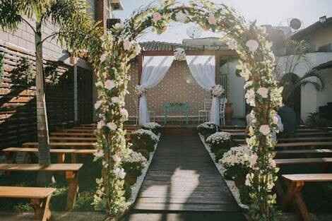 Decoração  da cerimônia (casamento estilo rústico chic). - 3