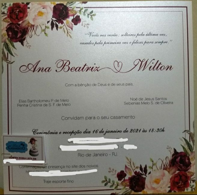 Meu convite de casamento! 2