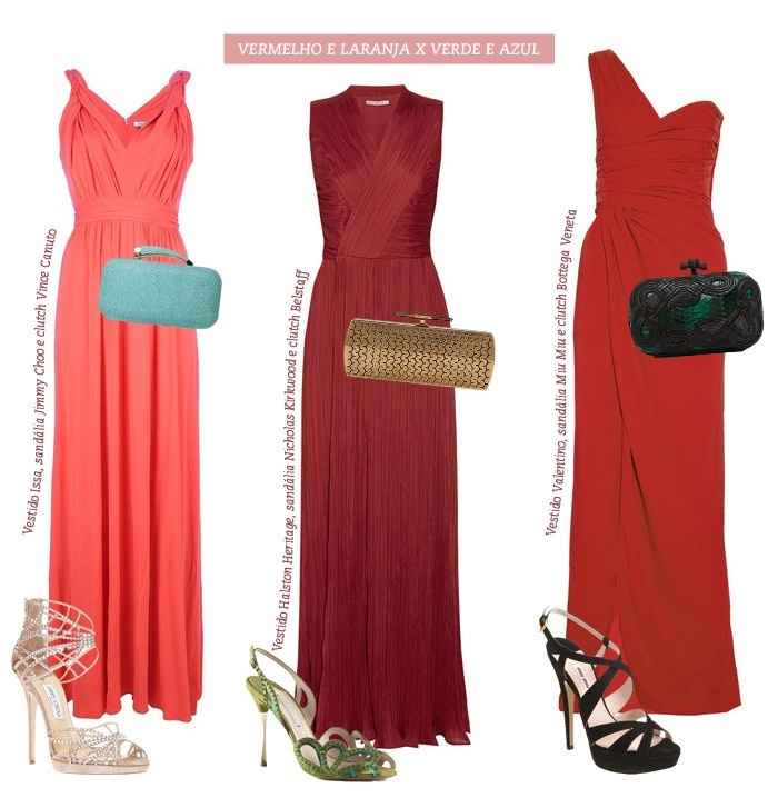 vestidos vermelho x laranja x salmão