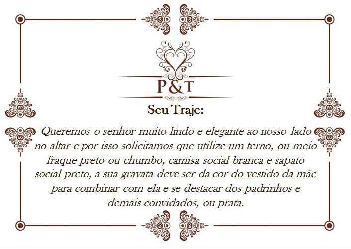 O traje orientações