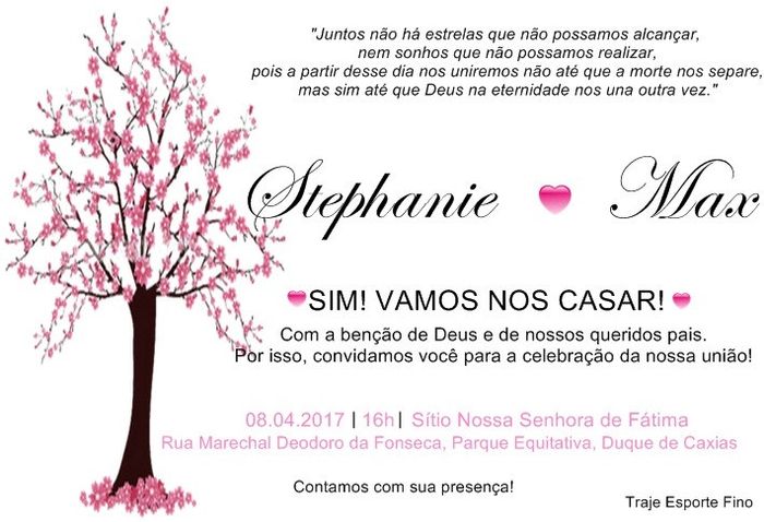 Primeiro modelo do meu convite! DYE