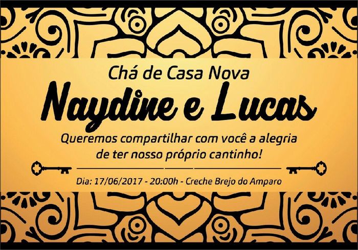 Convite do meu chá de casa nova - 1