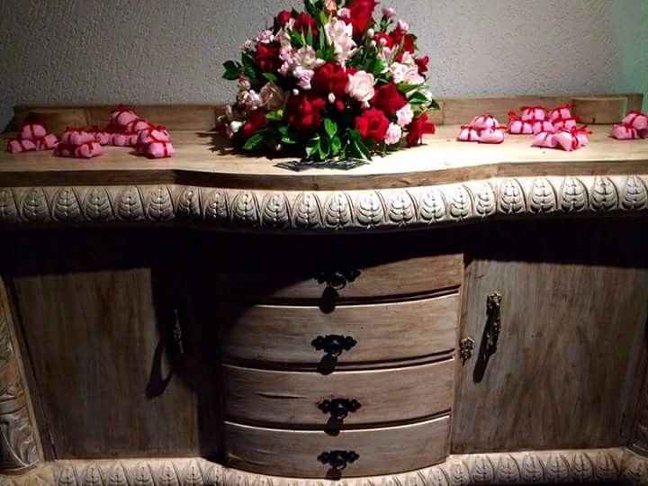 Decoração rosa e vermelho