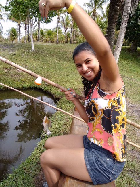 Na Fazenda pescando