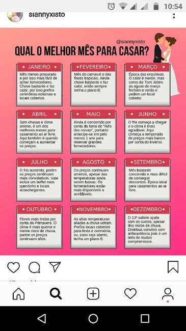 Melhor mês para casar. - 1