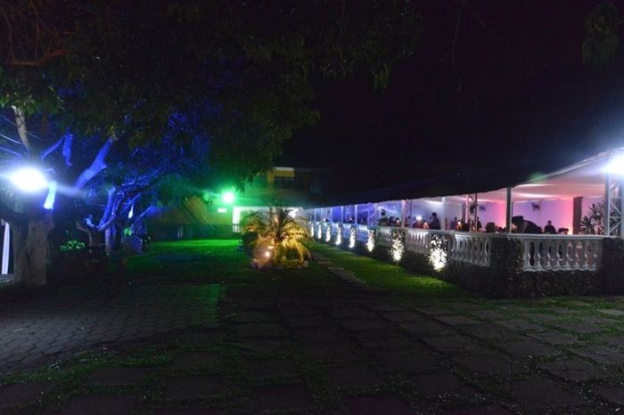 vista do salão a noite