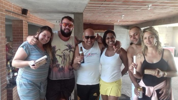 foto com o quarteto de padrinhos teve siiim !