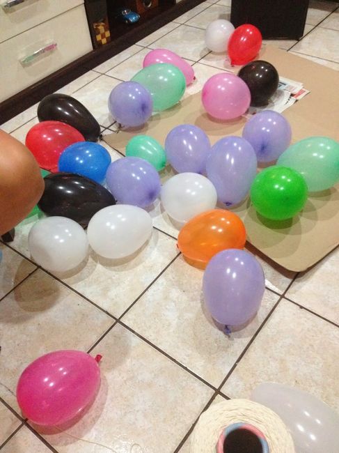 diy - centro de mesa - bola de barbante