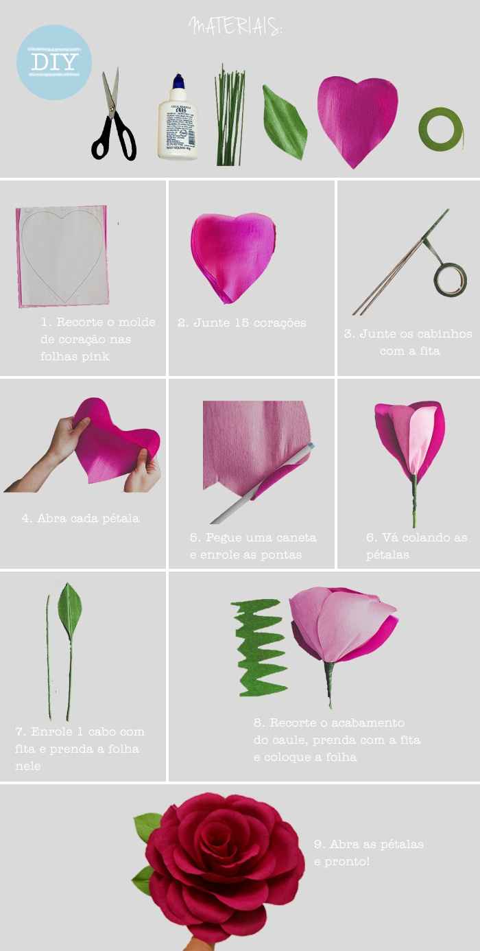 diy - rosa gigante de crepom