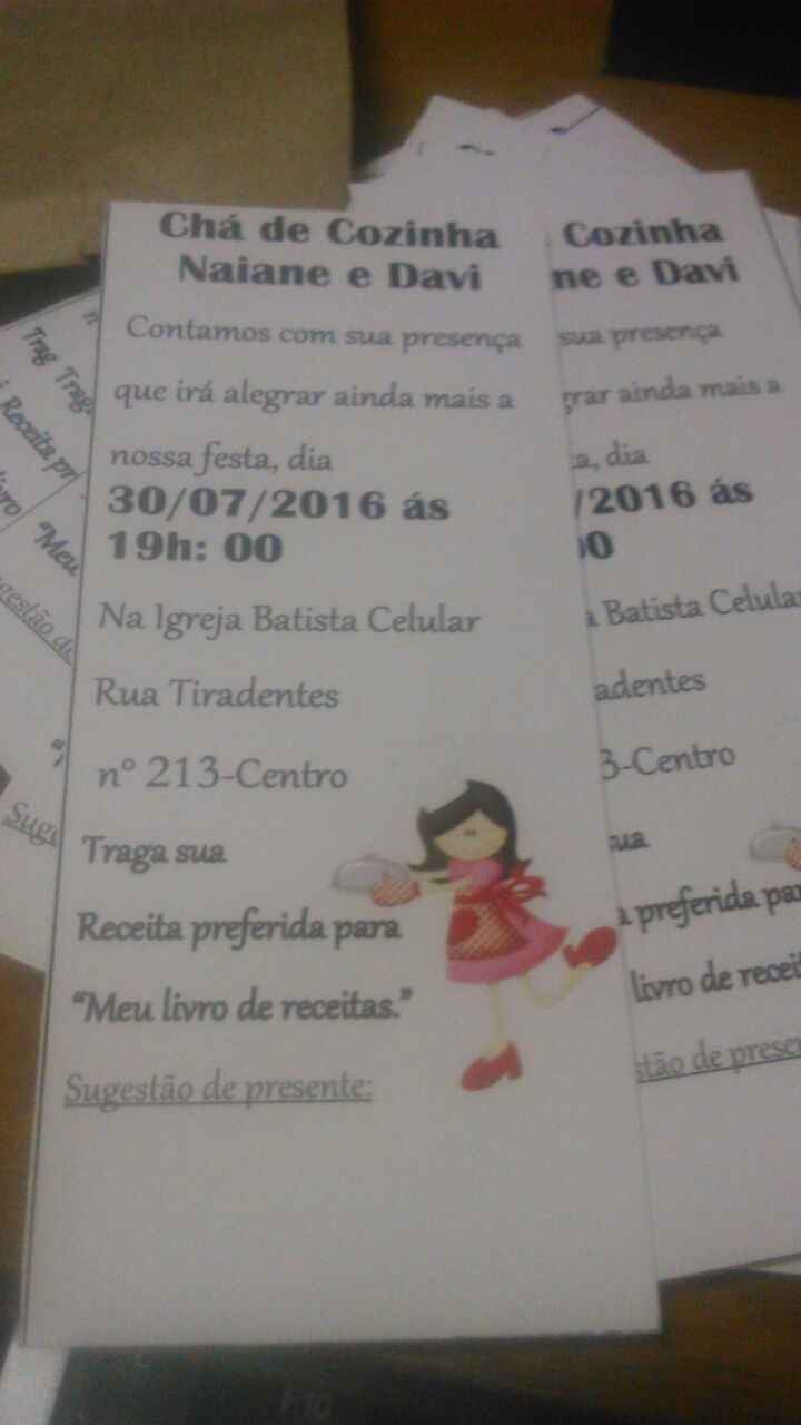 Convite chá de cozinha!