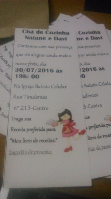 Convite chá de cozinha!