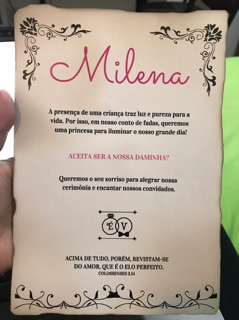 O convite da daminha