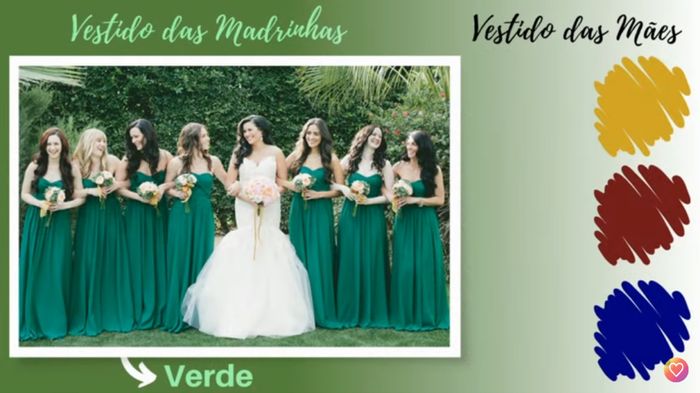 Madrinhas de verde esmeralda,  mães com qual cor ? 2