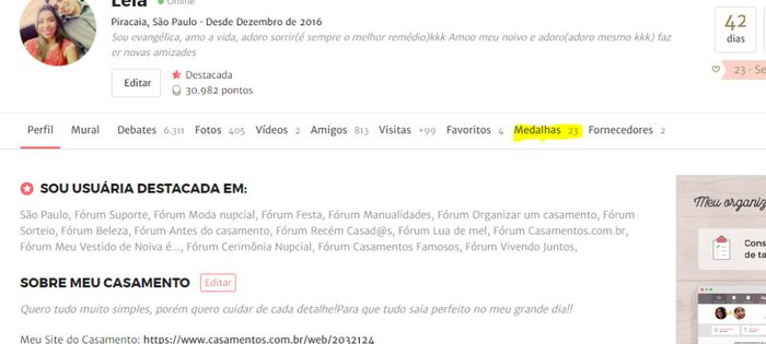 Entra no seu perfil e clica em medalhas