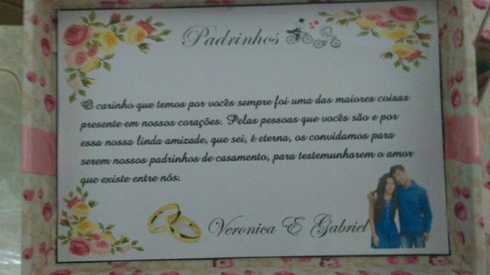 Dicas para convite de padrinhos. - 2