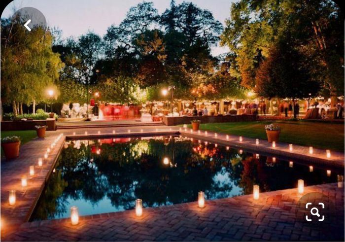 Decoração da piscina no espaço da festa 2