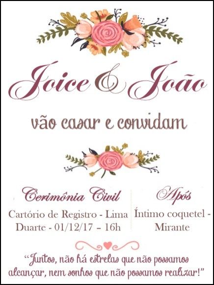 Convite de casamento civil oficial #vemver 1