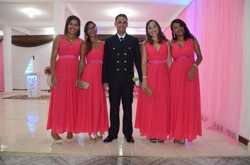 Madrinhas e noivo