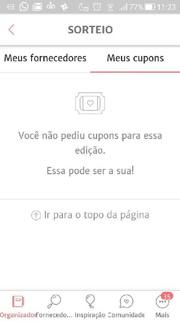 Meus cupons não aparecem 2