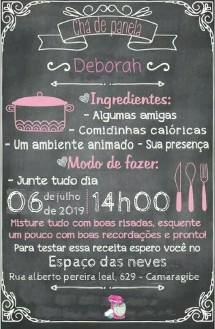 Meu convite Chá de cozinha #vemver!! - 1