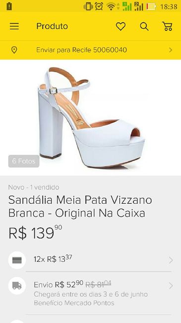 Meu sapato de noiva do Mercado livre - 7