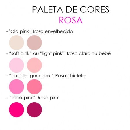 Paleta de tons rosa