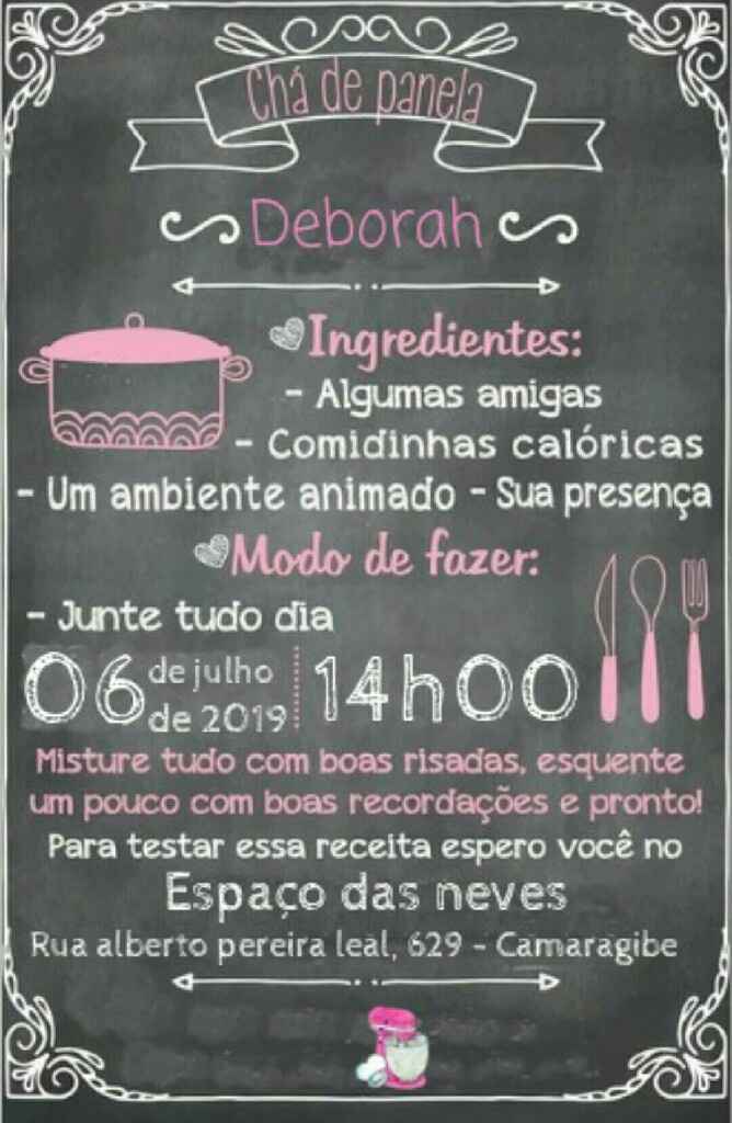 Meu convite Chá de cozinha #vemver!! - 1
