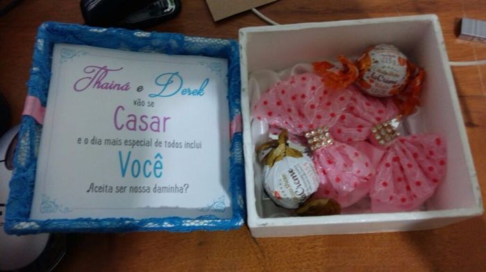 Caixa para as daminhas com lacinhos e trufas