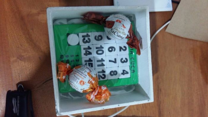 Caixa para os pajens com quebra cuca e trufas 